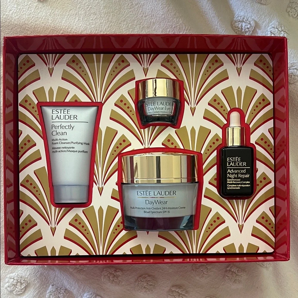 Estee Lauder Skincare Collection with Red Accents - Picture 2 of 5
